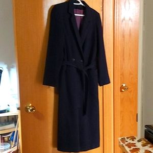Wool calf length dress coat